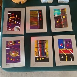Set of 6 metal paintings